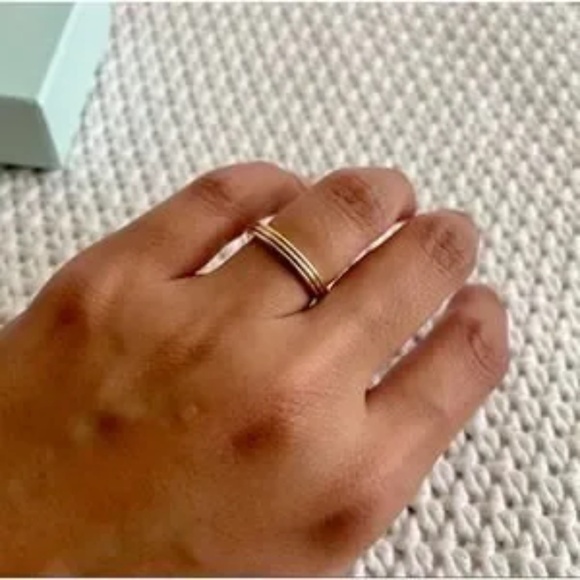 Cartier Vendome Louis Wedding Band 4.75 Ring Tri-color 18K Gold - Picture 2 of 6